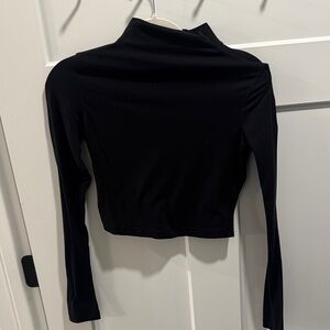 lululemon athletica Black Long Sleeve Crop Top
